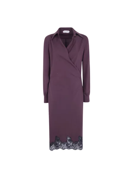 Sukienka koszulowa Alberta Ferretti fioletowa