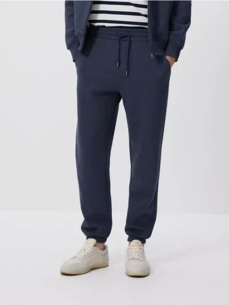 Reserved Pantaloni de molton regular fit metalizat albastru