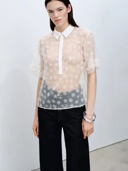 Блуза MANGO білий