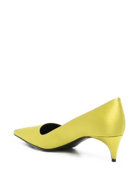 Pantofi cu toc Bernadette din satin galben