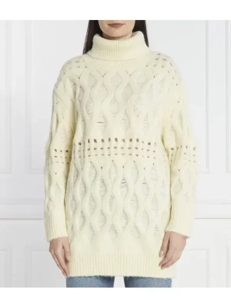 Silvian Heach Pulover cu adaos de lână bej