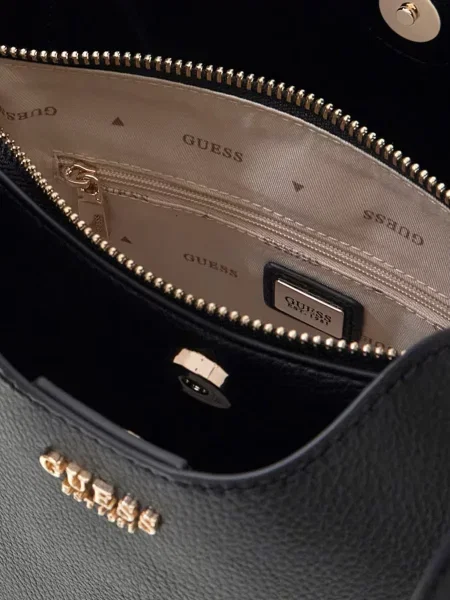 Шкіряна сумка Guess чорна