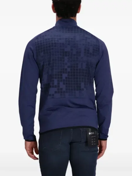 Hanorac Boss cu imprimeu geometric albastru