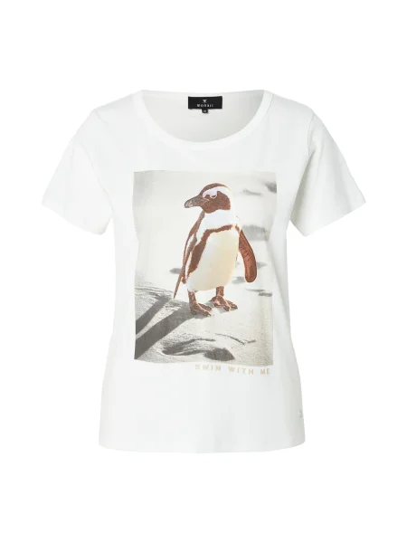 Monari Tricou maro / gri deschis alb