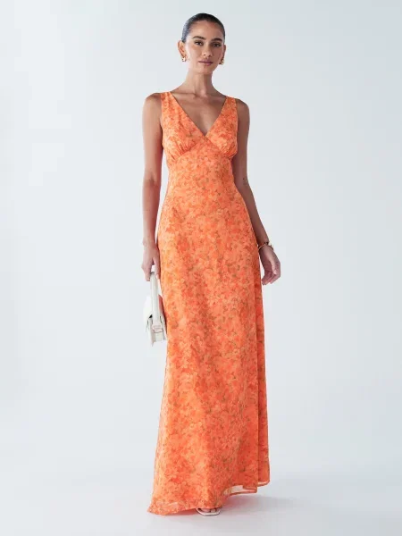 BWLDR Rochie Chelsea / portocaliu / portocaliu închis verde