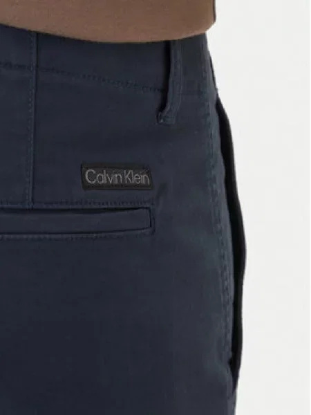Calvin Klein Jeans Hlače iz tkanine Mornarsko modra