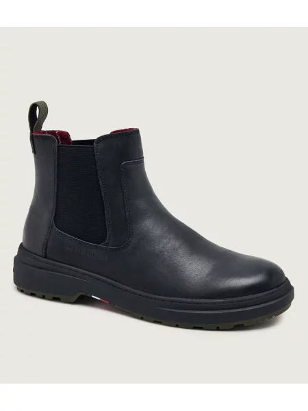Tommy Hilfiger De piele ghete chelsea Chelsea negru