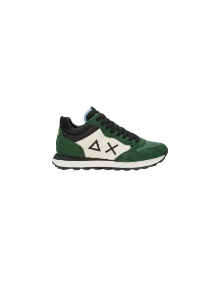 Sneakersy Sun68 skórzane zielone