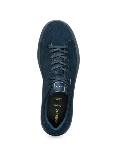 Fűzős szarvasbőr sneaker Geox kék