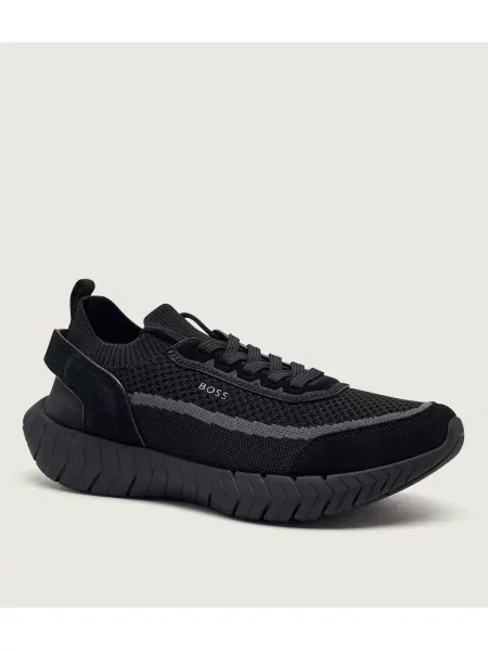 BOSS BLACK Sneakers Motion_Slon_bkn | piele întoarsă negru