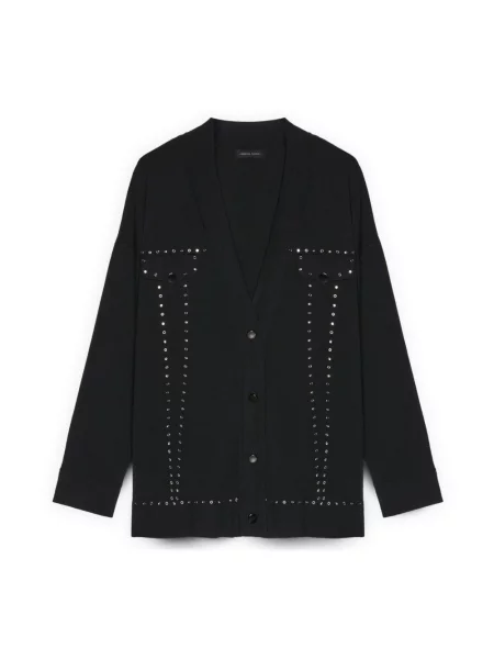 Kardigan Fiorella Rubino z ćwiekami czarny