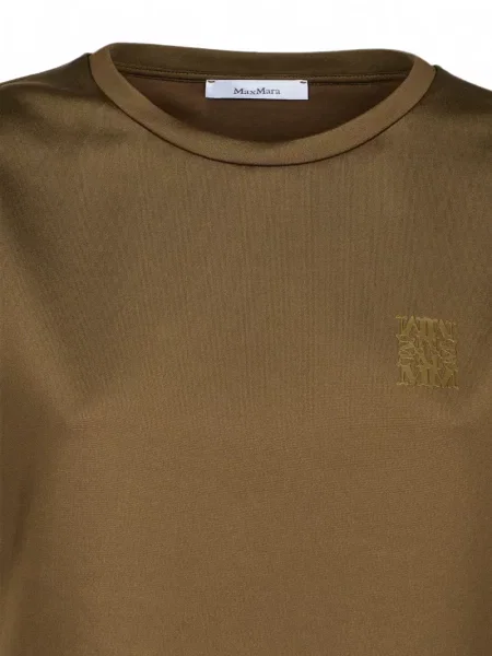 Tricou Max Mara cu broderie maro