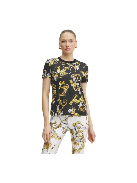 Dzianinowa koszulka Versace Jeans Couture czarna