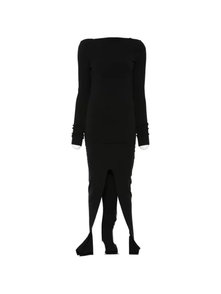 Rochie maxi Rick Owens cu spatele deschis negru