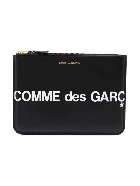 Portfel Comme Des Garcons skórzany z logo czarny