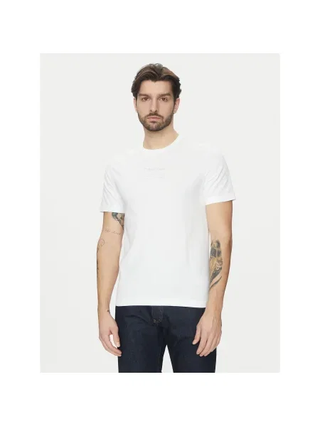 Calvin Klein Póló Editorial Logo Regular Fit fehér