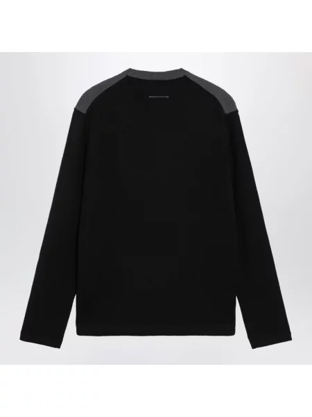 Sweter Mm6 Maison Margiela wełniany czarny