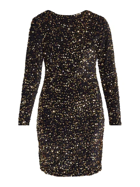 SISTERS POINT Koktejl obleka GIGI zlata črna