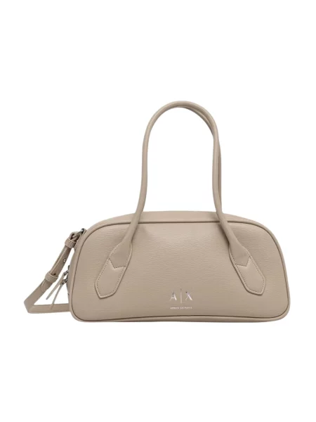 Armani Exchange torebka crossbody z imitacji skóry beżowa