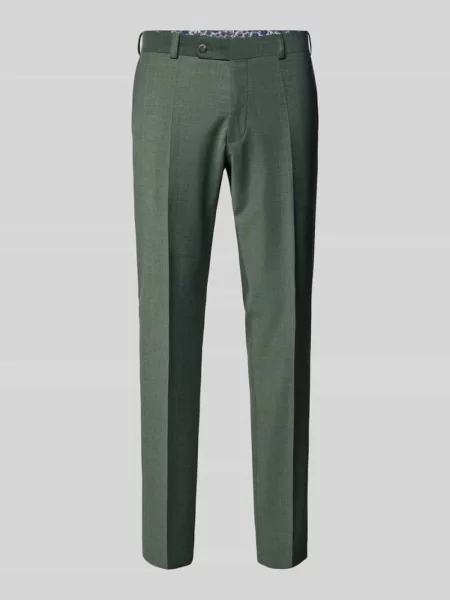 Spodnie do garnituru o kroju slim fit w kant Wilvorst zielone