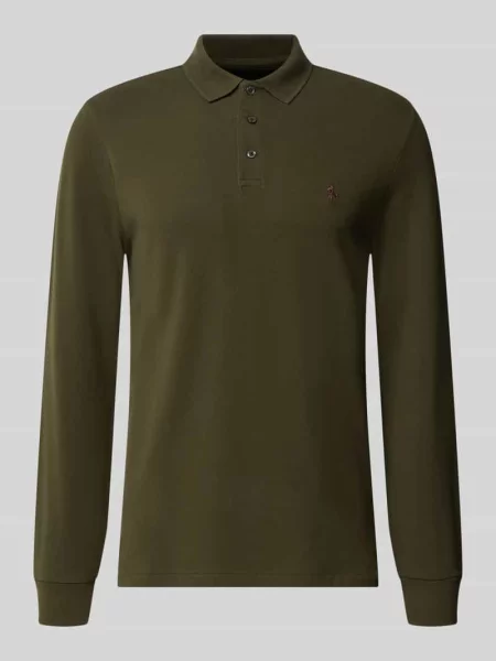 Sweter krój slim fit z mieszanka bawełny Polo Ralph Lauren oliwkowy