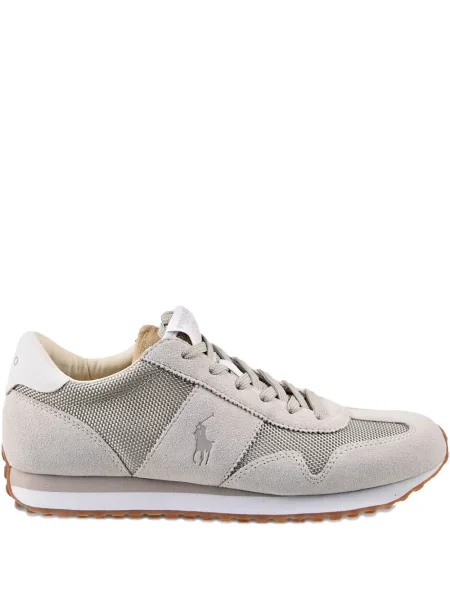 Zomšinės siuvinėtos slip on sportbačiai Polo Ralph Lauren pilka