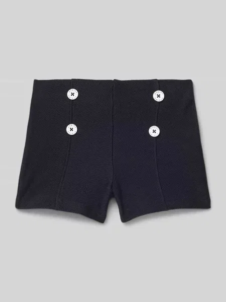 Szorty o kroju skinny fit z przeszytym kantem Steiff granatowe