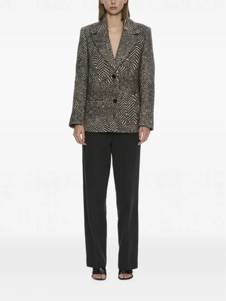 Palton Christopher Esber cu model herringbone maro