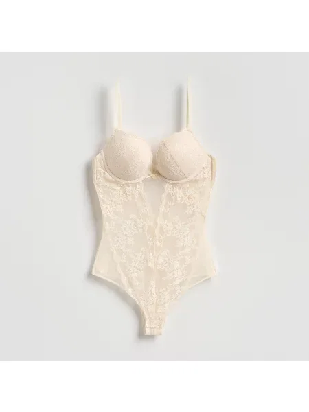 Reserved Krajkové body krémová