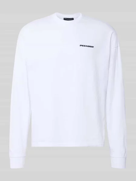 Bluza o kroju oversized z wyhaftowanym logo model „Rusk” Pegador biała