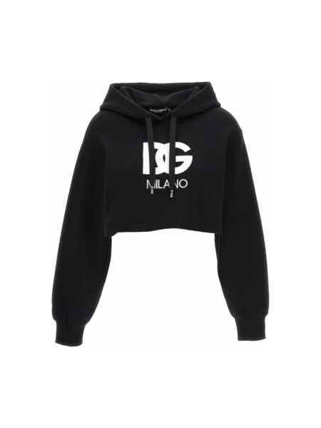 Bluza z kapturem Dolce And Gabbana z kapturem z logo czarna