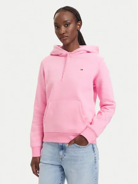 Tommy Jeans Суитшърт Flag Светлорозов