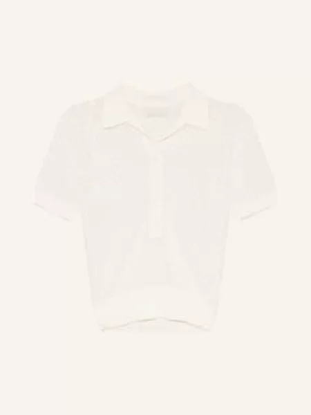 Faithfull The Brand Dzianinowa Koszulka Polo Lenna weiss