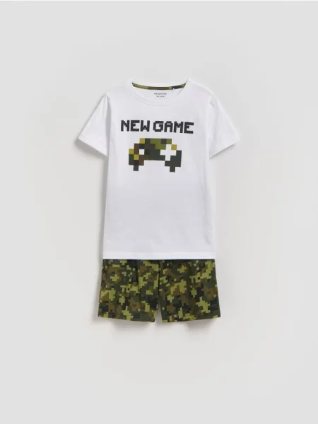 Пижама Reserved с принтом белая