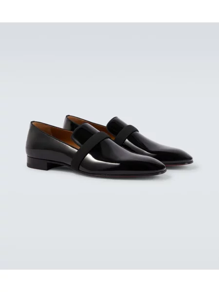 Usnjene lakirane loaferke Christian Louboutin črna