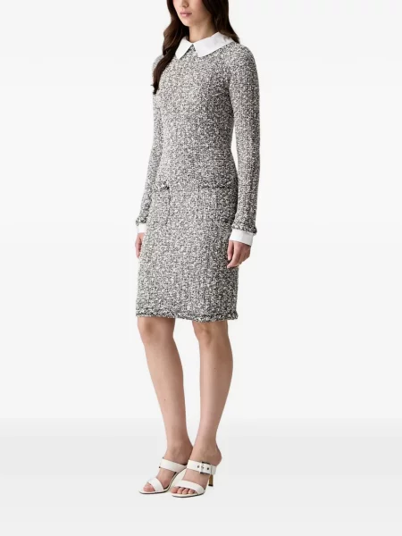 Gulerat rochie midi Karl Lagerfeld din tweed gri