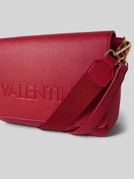 Lniana torebka Valentino By Mario Valentino czerwona