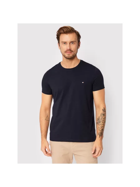 Tommy Hilfiger Majica Core Stretch Mornarsko Slim Fit modra