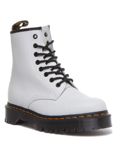 Botki Dr. Martens skórzane białe