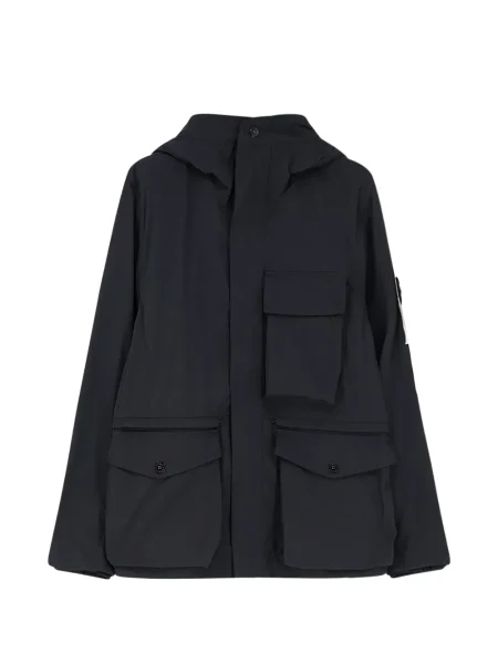 Geacă Stone Island cu glugă cu strasuri albastru