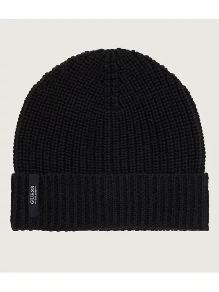 Guess Căciulă cu adaos de lână negru