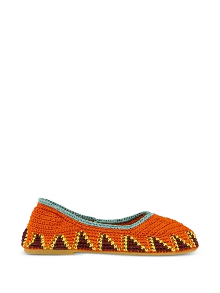 Pantofi cu toc Kashura cu imprimeu geometric portocaliu