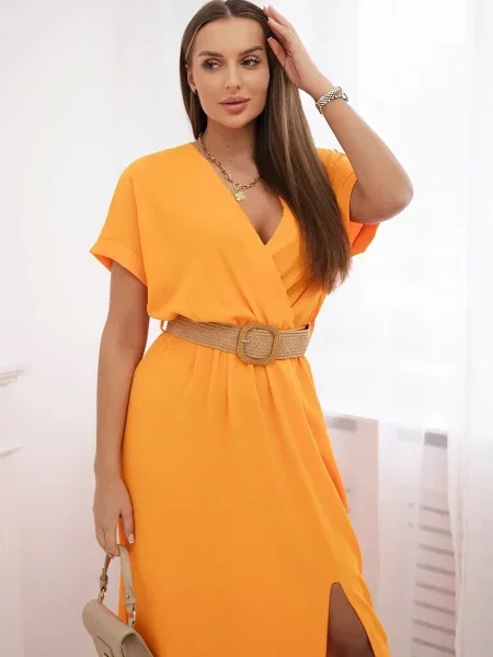 Rochie Kesi Włoski lungă de costum portocaliu