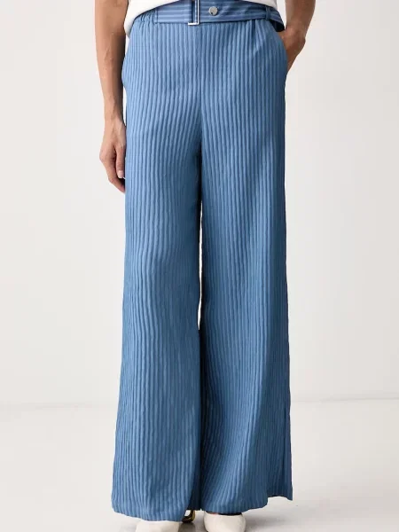 Max&Co. pantaloni pentru femei cu vâscoză TRIONFO albastru