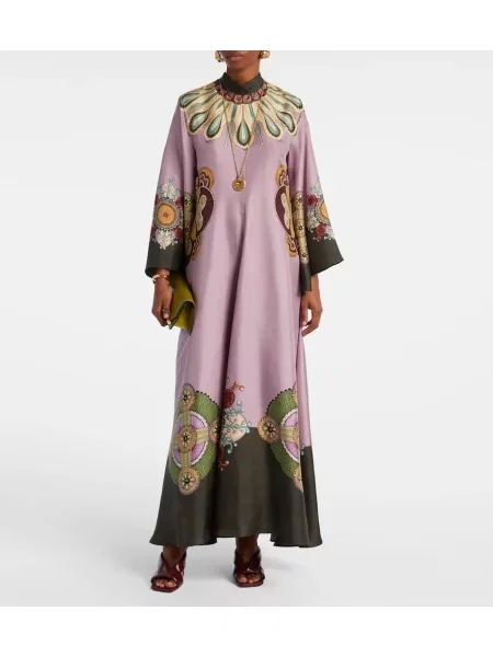 Rochie La Doublej de mătase cu imagine violet