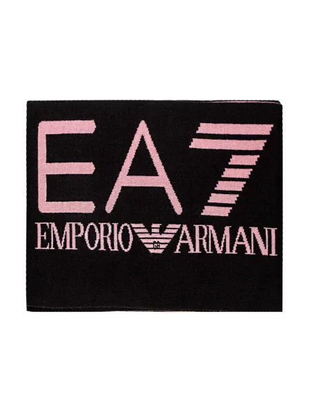 Szal Emporio Armani Ea7 z logo czarna