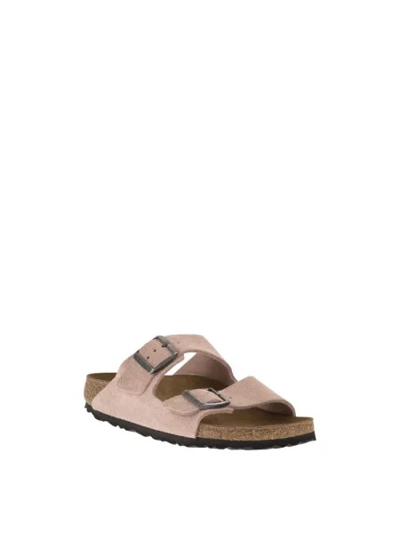 Klapki Birkenstock zamszowe różowe