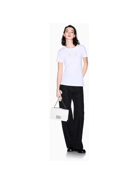 ARMANI EXCHANGE Póló ezüst / átlátszó fehér
