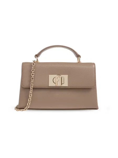 Furla torebka crossbody skórzana beżowa