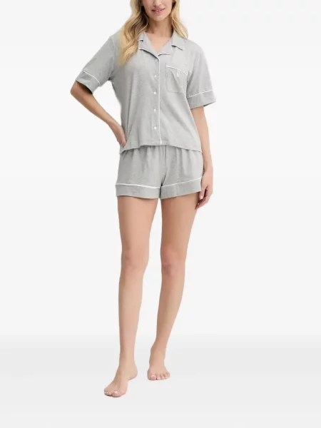 Tricou Polo Ralph Lauren cu decolteu rotund de mătase cu dungi alb